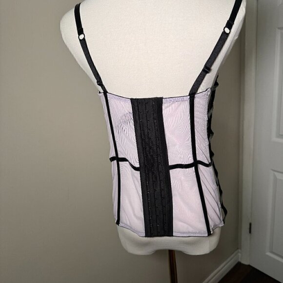 Victoria's Secret Women's Black Caged Lace & Mesh Corset Bustier 36C goth fairy - Picture 5 of 6